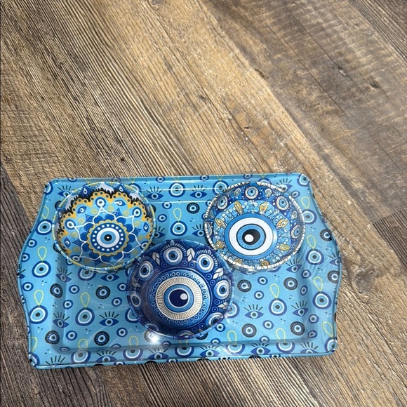 Blue Evil Eye Tray Set for many purposes - Picture 1 of 5